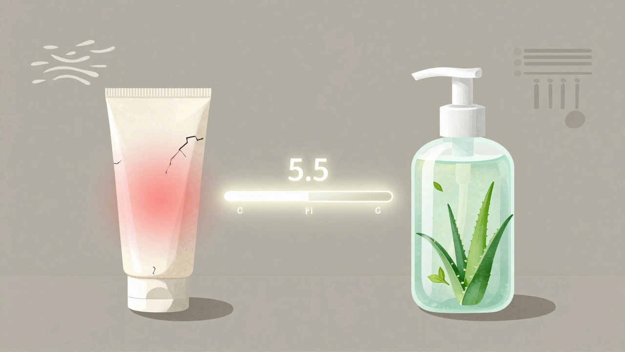 Сравнение агрессивного и мягкого умывания: разрушенный барьер кожи и восстановленный с увлажняющими компонентами.