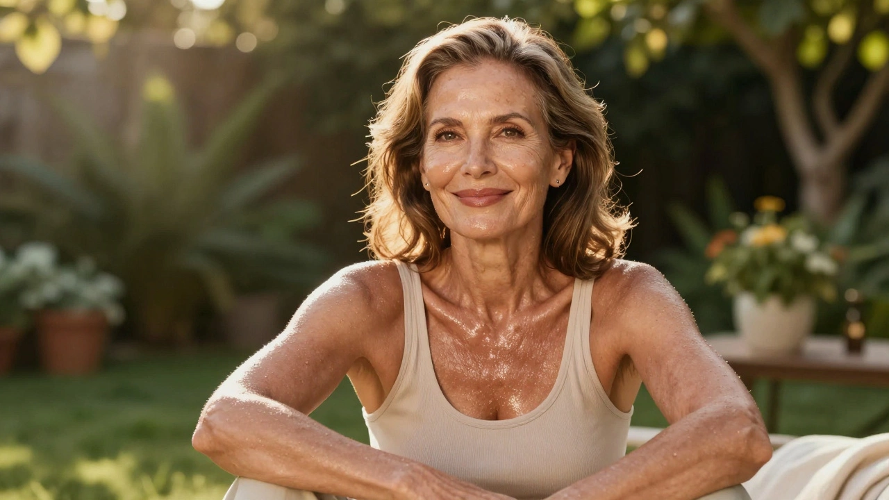 Уверенная женщина после процедуры косметологии с сияющей кожей