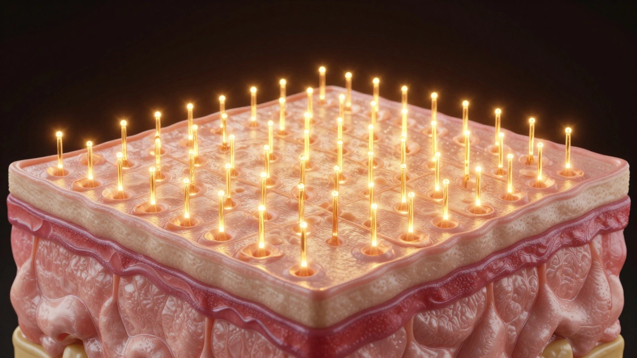 3D визуализация воздействия фракционного лазера на слои кожи